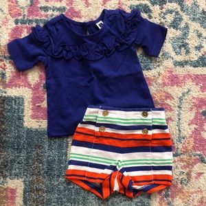 NWT! Janie and jack girls shorts and shirt set
